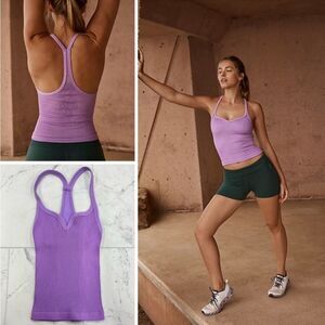 Free People Happiness Runs Lurex Sweetheart Crop Tank